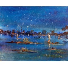 Hamid Alvi, 22 x 28 inch, Oil on Canvas, Seascape Painting, AC-HA-086 Hamid Alvi, 22 x 28 inch, Oil on Canvas, Seascape Painting, AC-HA-086